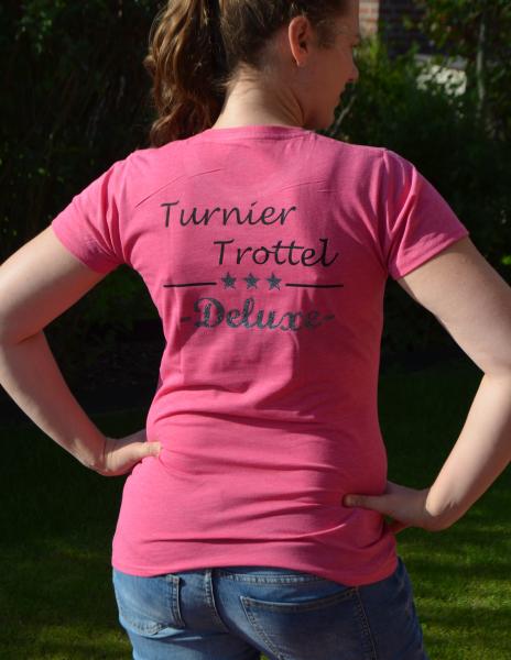 T-Shirt für Damen - Turnierrtrottel - pink meliert